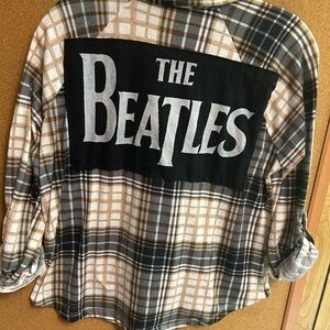 Plaid Shirt with The Beatles Patch